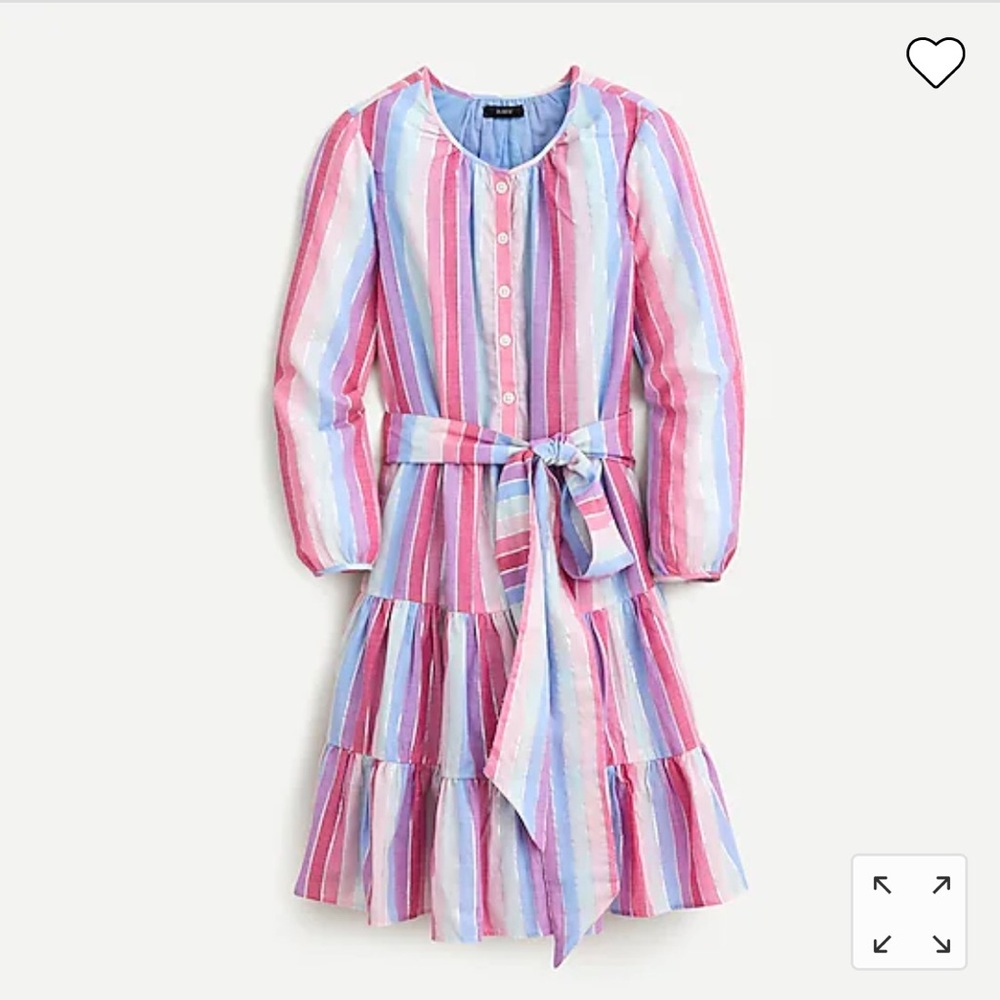 J.Crew Belted button-up dress in pastel stripe